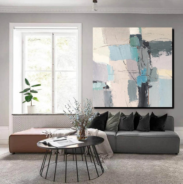 Simple Wall Art Paintings, Living Room Modern Wall Art, Modern Contemporary Art, Large Painting Behind Sofa, Acrylic Canvas Painting-HomePaintingDecor