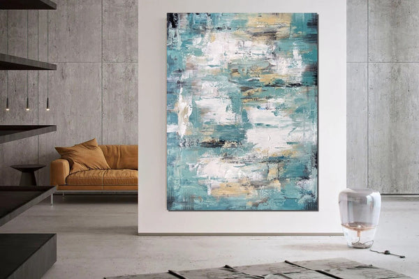 Modern Abstract Painting, Simple Wall Art Ideas for Dining Room, Heavy Texture Painting, Bedroom Abstract Paintings, Large Acrylic Canvas Paintings-HomePaintingDecor