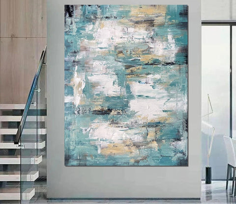 Modern Abstract Painting, Simple Wall Art Ideas for Dining Room, Heavy Texture Painting, Bedroom Abstract Paintings, Large Acrylic Canvas Paintings-HomePaintingDecor