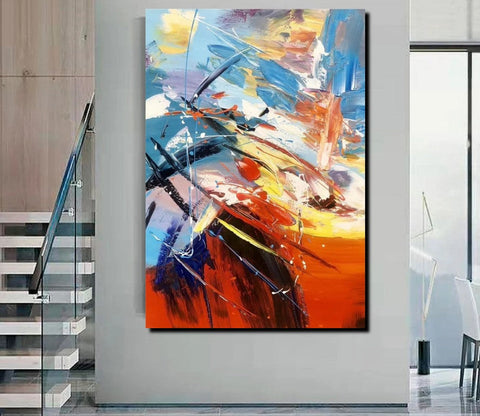 Living Room Modern Paintings, Acylic Canvas Paintings, Large Painting on Canvas, Modern Abstract Painting-HomePaintingDecor