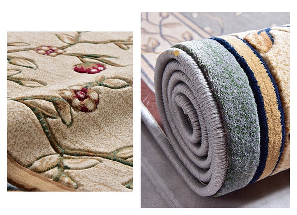 Bedroom Floor Rugs, Large Rugs for Living Room,Farm House Area Rugs, Luxury Rustic Oval Rugs under Couch, Flower Pattern Area Rugs under Coffee Table-HomePaintingDecor