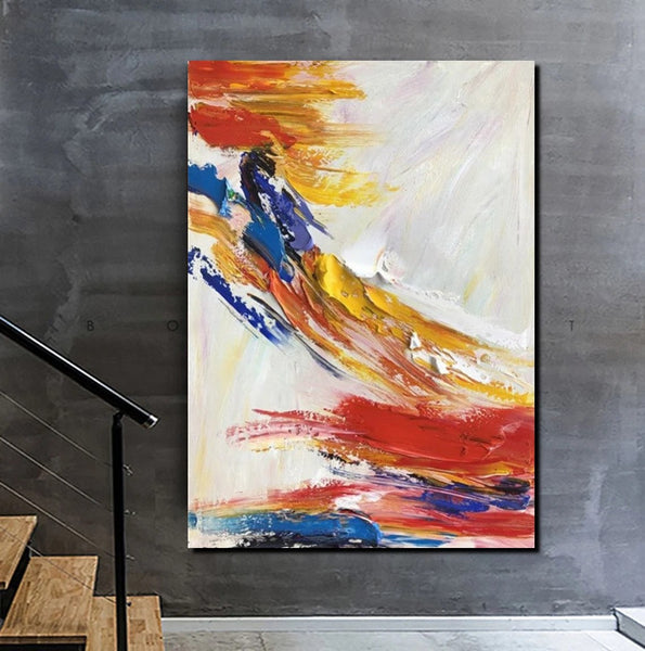 Living Room Wall Art Paintings, Acylic Abstract Paintings Behind Sofa, Large Painting Behind Couch, Buy Abstract Painting Online, Simple Modern Art-HomePaintingDecor