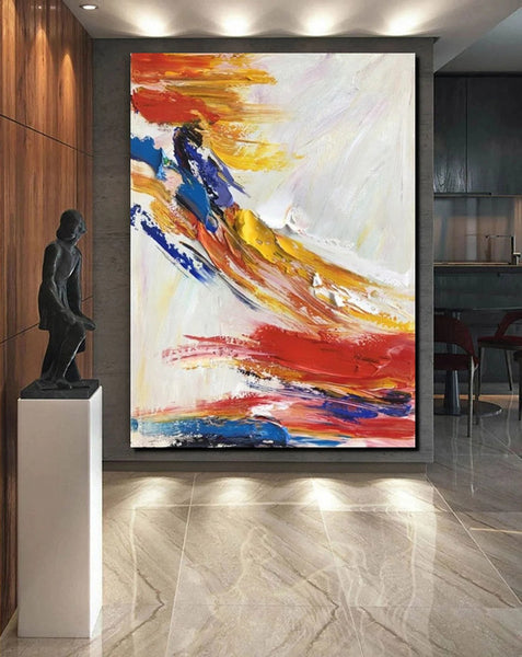 Living Room Wall Art Paintings, Acylic Abstract Paintings Behind Sofa, Large Painting Behind Couch, Buy Abstract Painting Online, Simple Modern Art-HomePaintingDecor