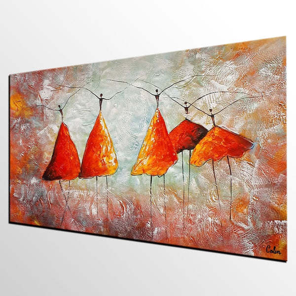 Abstract Canvas Art, Wall Art Paintings, Large Painting for Dining Room, Ballet Dancer Painting, Canvas Painting for Sale, Heavy Texture Art-HomePaintingDecor