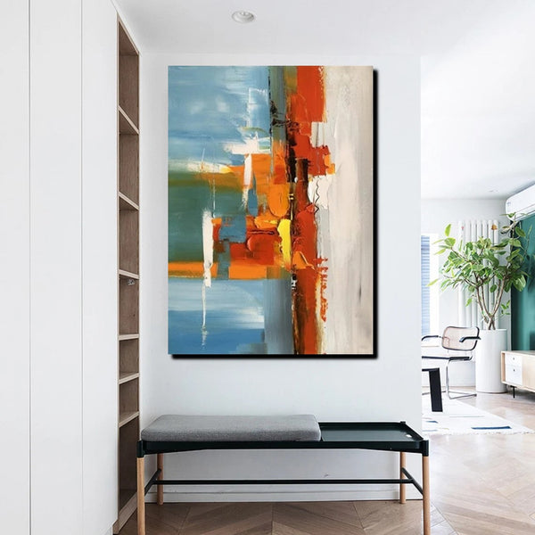 Abstract Paintings Behind Sofa, Heavy Texture Paintings for Living Room, Contemporary Modern Art, Buy Large Paintings Online-HomePaintingDecor