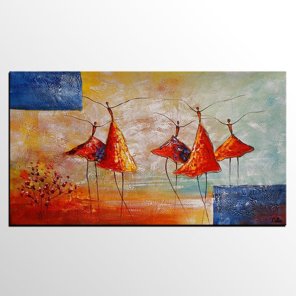 Wall Art Painting, Ballet Dancer Painting, Acrylic Painting for Sale, Simple Abstract Painting, Bedroom Canvas Painting-HomePaintingDecor