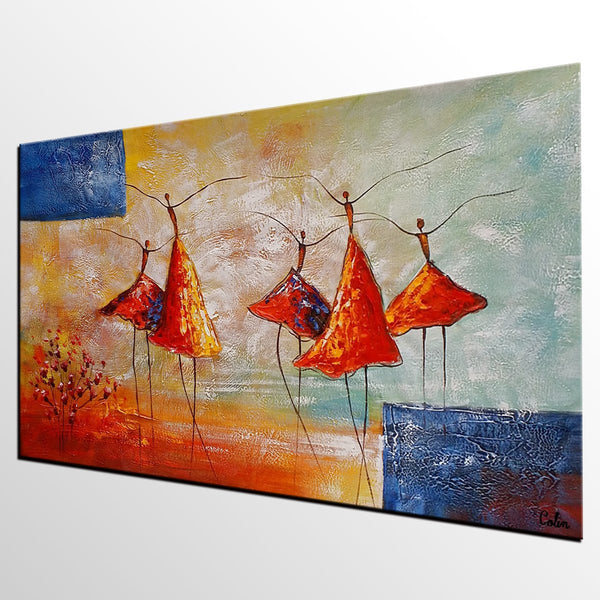 Wall Art Painting, Ballet Dancer Painting, Acrylic Painting for Sale, Simple Abstract Painting, Bedroom Canvas Painting-HomePaintingDecor