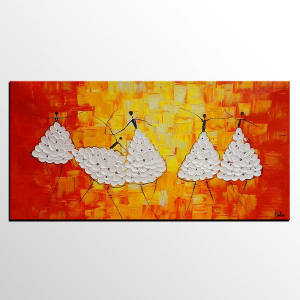 Simple Modern Art, Living Room Canvas Painting, Ballet Dancer Painting, Acrylic Painting on Canvas, Abstract Painting for Sale-HomePaintingDecor