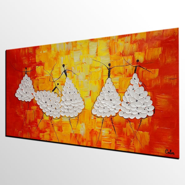 Simple Modern Art, Living Room Canvas Painting, Ballet Dancer Painting, Acrylic Painting on Canvas, Abstract Painting for Sale-HomePaintingDecor