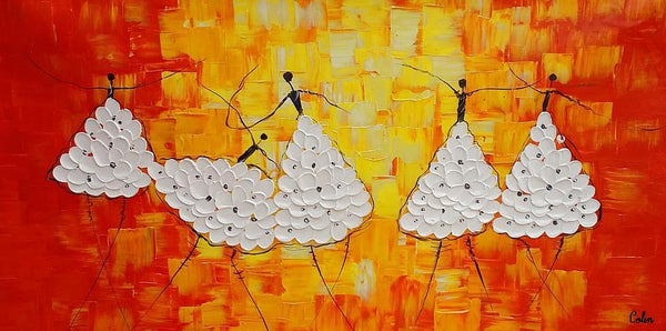 Simple Modern Art, Living Room Canvas Painting, Ballet Dancer Painting, Acrylic Painting on Canvas, Abstract Painting for Sale-HomePaintingDecor