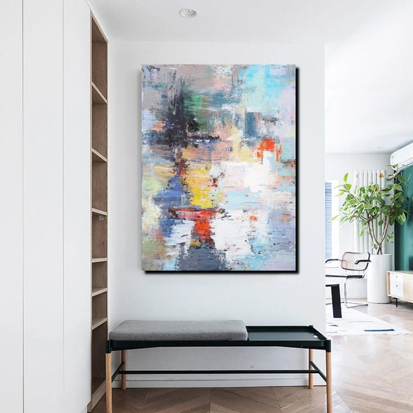 Modern Paintings Behind Sofa, Acrylic Paintings on Canvas, Large Painting for Sale, Contemporary Canvas Wall Art, Buy Paintings Online-HomePaintingDecor