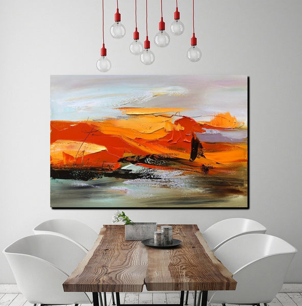 Acrylic Paintings on Canvas, Large Paintings Behind Sofa, Large Painting for Living Room, Heavy Texture Painting, Buy Paintings Online-HomePaintingDecor