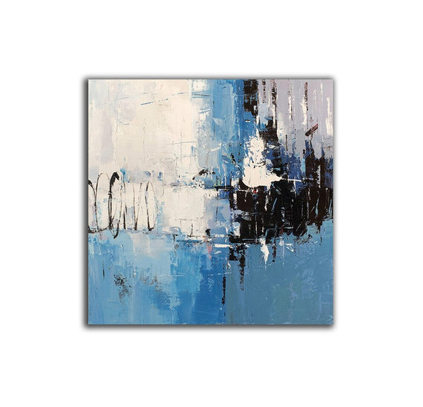 Simple Abstract Painting for Living Room, Modern Paintings for Dining Room, Blue Contemporary Modern Art Paintings, Hand Painted Art, Bedroom Wall Art Ideas-HomePaintingDecor