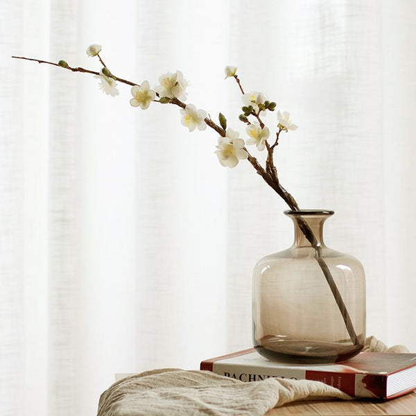 White and Pink Plum Artificial Flowers, Artificial Botany Plants, Silk Flower Arrangement, Plum Flower, Simple Flower Arrangement for Home Decoration-HomePaintingDecor