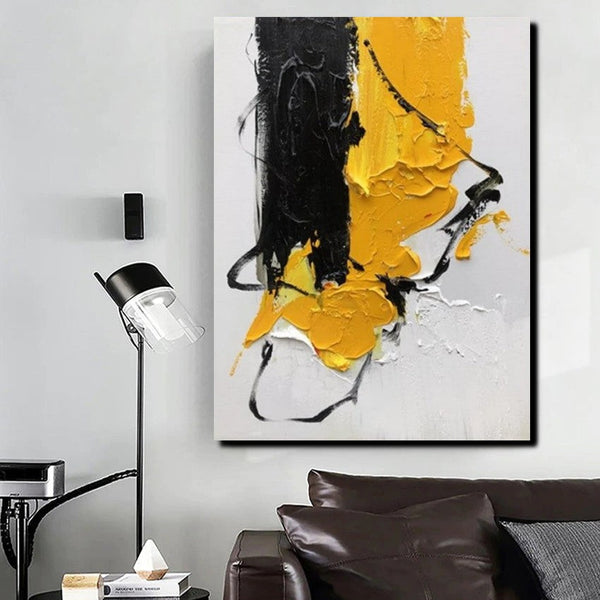 Acrylic Paintings Behind Sofa, Abstract Paintings for Bedroom, Palette Knife Canvas Art, Contemporary Canvas Wall Art, Buy Paintings Online-HomePaintingDecor