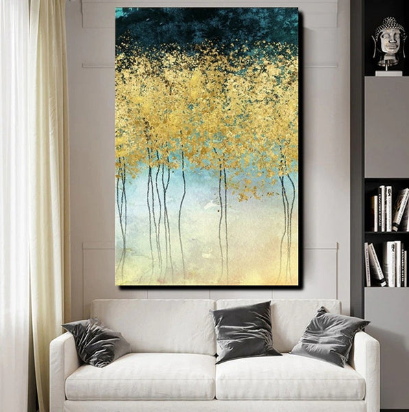 Simple Modern Art, Bedroom Wall Art Ideas, Tree Paintings, Buy Wall Art Online, Simple Abstract Art, Large Acrylic Painting on Canvas-HomePaintingDecor