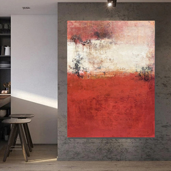 Canvas Painting for Living Room, Huge Contemporary Abstract Artwork, Red Abstract Painting Ideas for Interior Design, Modern Wall Art Painting-HomePaintingDecor