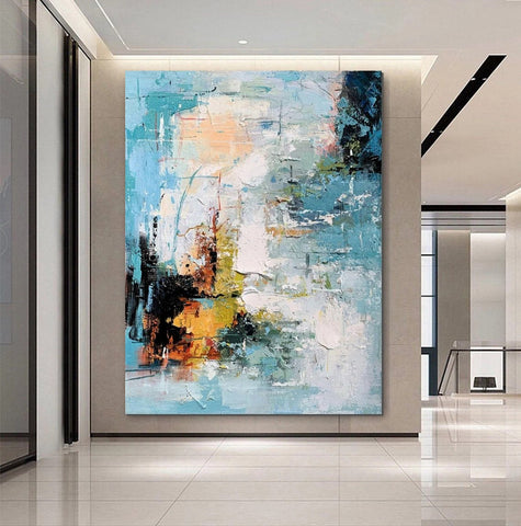 Extra Large Acrylic Painting, Modern Contemporary Abstract Artwork, Simple Modern Art, Living Room Wall Art Painting, Palette Knife Paintings-HomePaintingDecor