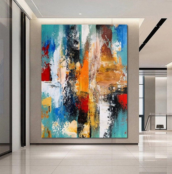 Colorful Abstract Acrylic Paintings for Living Room, Heavy Texture Canvas Art, Modern Contemporary Artwork, Buy Paintings Online-HomePaintingDecor